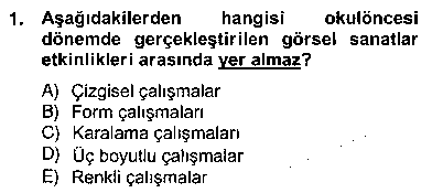 SAN302U Görsel Sanatlar Eğitimi çıkmış sınav sorusu 1