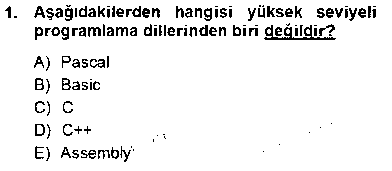 BIL103U Bilgisayar 1 çıkmış sınav sorusu 1