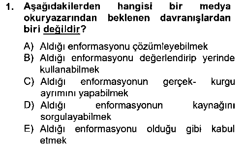 ILT102U Yeni İletişim Teknolojileri çıkmış sınav sorusu 1