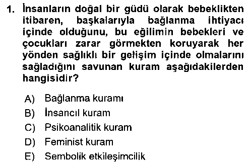 SHZ306U Aile Ve Çocukla Sosyal Hizmet çıkmış sınav sorusu 1