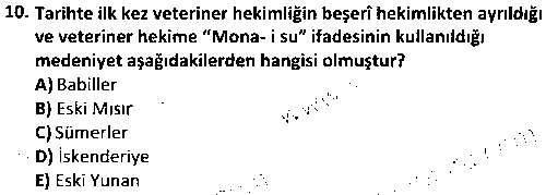 LAB1008 Hayvan Davranışları ve Refahı çıkmış sınav sorusu 2