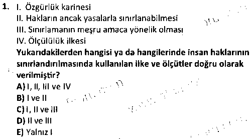 OGK1009 Demokrasi ve İnsan Hakları çıkmış sınav sorusu 1