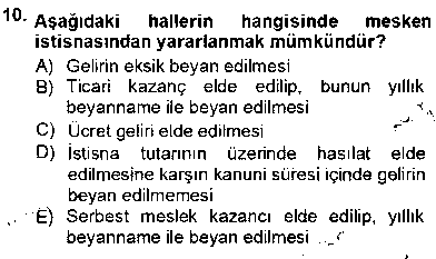 EMY205U Gayrimenkullerde Vergilendirme çıkmış sınav sorusu 1