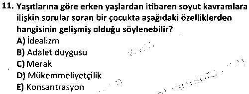 ÇGL3007 Üstün Zekalı ve Yetenekli Çocuklar çıkmış sınav sorusu 3