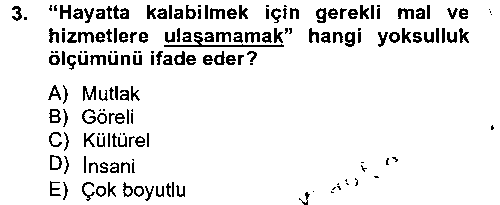SOS116U Sosyal Sorunlar çıkmış sınav sorusu 3