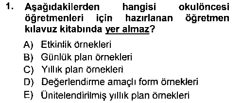OMB305U Özel Öğretim Yöntemleri 1 çıkmış sınav sorusu 1