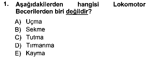 SYT101U Spor Bilimlerine Giriş çıkmış sınav sorusu 1