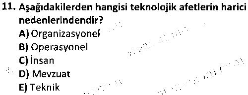 ADY2010 Doğal Afetler ve Afet Yönetimi çıkmış sınav sorusu 3