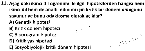 ÇGL2007 Okul Öncesi Dönemde Gelişim çıkmış sınav sorusu 3