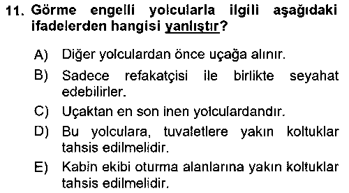 HIS208U Yolcu Hizmetleri çıkmış sınav sorusu 2