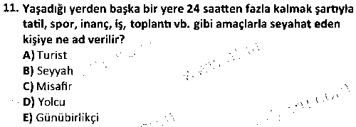TOI1004 Turizm Coğrafyası çıkmış sınav sorusu 3