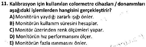 FOT2005 Sayısal Fotoğraf çıkmış sınav sorusu 3