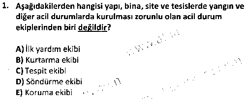 EY2009 Bina Yönetimi ve Site İşletmeciliği çıkmış sınav sorusu 1