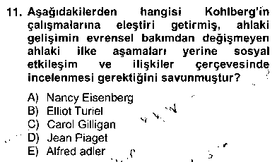 OKO408U Okulöncesi Dönemde Değerler Eğitimi çıkmış sınav sorusu 2