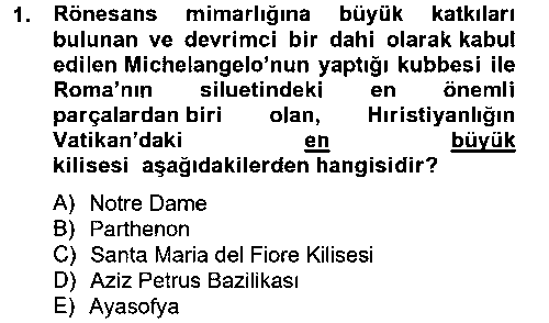 KUL202U Görsel Kültür çıkmış sınav sorusu 1