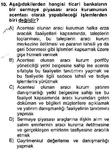 BSI102U Bankacılık Hizmet Ürünleri çıkmış sınav sorusu 2