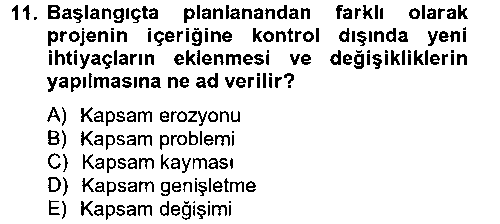 IKT102U Proje Yönetimi çıkmış sınav sorusu 2