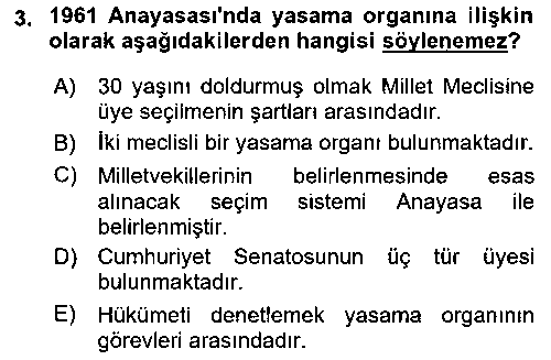 HUK119U Anayasa Hukukuna Giriş çıkmış sınav sorusu 3