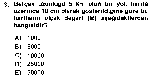 CBS111U Bilgisayar Destekli Harita Yapımı 1 çıkmış sınav sorusu 3