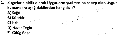 TAR1005 Orta Asya Türk Tarihi çıkmış sınav sorusu 1