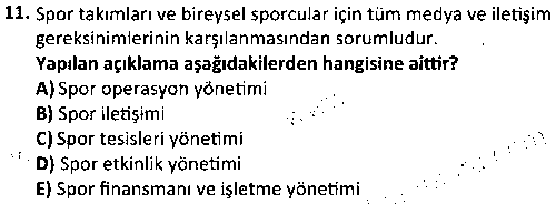 SPY2005 Spor Yönetimi çıkmış sınav sorusu 3