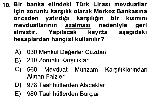 BSI210U Banka ve Sigorta Muhasebesi çıkmış sınav sorusu 2