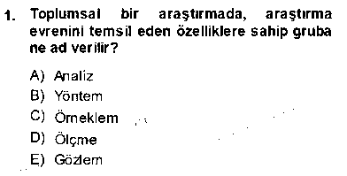 SOS111U Sosyoloji 1 çıkmış sınav sorusu 1