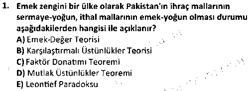 DT1006 Dış Ticaret İşlemleri Yönetimi çıkmış sınav sorusu 1
