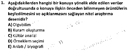 ÇGL3012 Araştırma Yöntem ve Teknikleri 2 çıkmış sınav sorusu 1