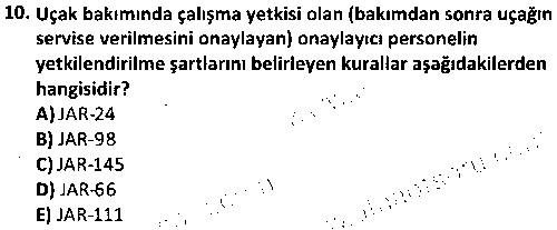 SHI2003 Havacılık Bakım Yönetimi çıkmış sınav sorusu 2