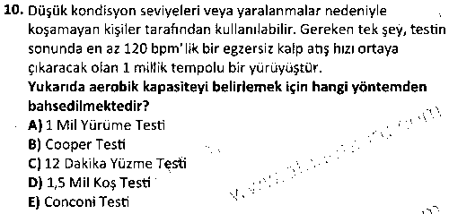 SPB4007 Sporda Fizyolojik Testler çıkmış sınav sorusu 2