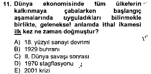 IKT308U Uluslararası İktisat Politikası çıkmış sınav sorusu 2