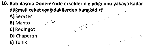 TMT1007 Kostüm Tarihi çıkmış sınav sorusu 2