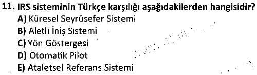 SHI1010 Haberleşme ve Seyrüsefer Sistemleri çıkmış sınav sorusu 3