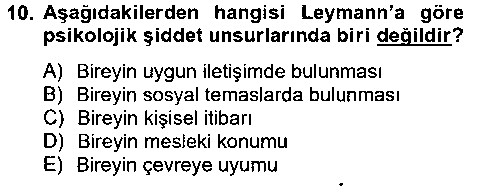 CMH202U Çatışma ve Stres Yönetimi 2 çıkmış sınav sorusu 2