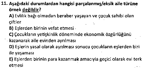 ÇGL4001 Çocuk Gelişimi Alan Uygulaması 1 çıkmış sınav sorusu 3