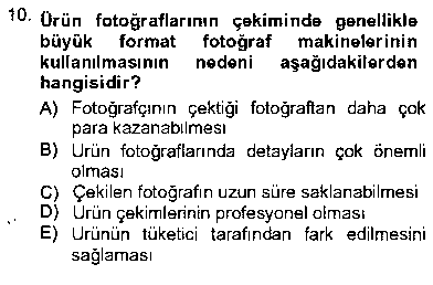 FOT207U Fotoğrafın Kullanım Alanları çıkmış sınav sorusu 2