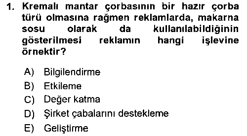 PZL106U Bütünleşik Pazarlama İletişimi çıkmış sınav sorusu 1