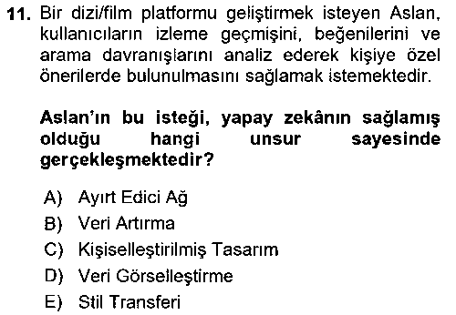 GIT408U Yapay Zeka Ve Tasarım çıkmış sınav sorusu 3