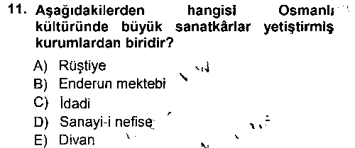 İslam Sanatları Tarihi çıkmış sınav sorusu 3
