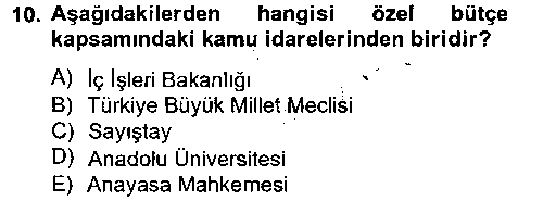 MLY304U Kamu Mali Yönetimi çıkmış sınav sorusu 2