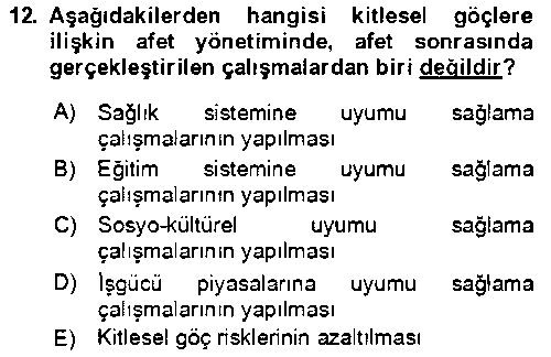 ADY209U Göç Ve Göçmen Sorunları çıkmış sınav sorusu 3