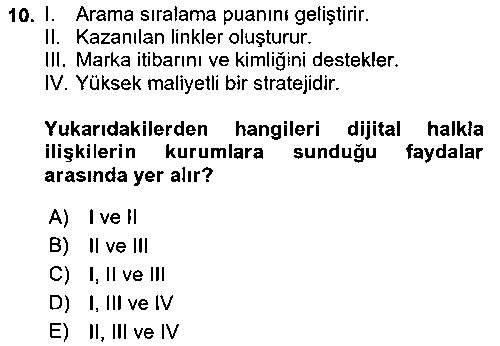 HIT210U Dijital Halkla İlişkiler çıkmış sınav sorusu 2