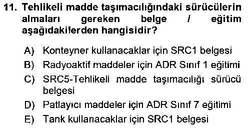 ISG205U Tehlikeli Madde Taşımacılığı ve Güvenliği çıkmış sınav sorusu 3