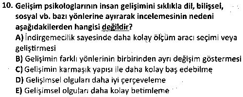 SOS4010 Çağdaş Psikoloji Akımları çıkmış sınav sorusu 2