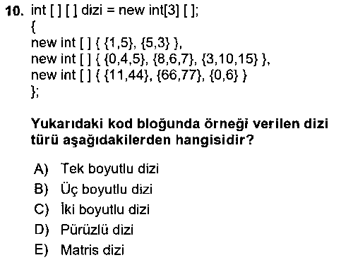 BIL207U Veri Yapıları çıkmış sınav sorusu 2