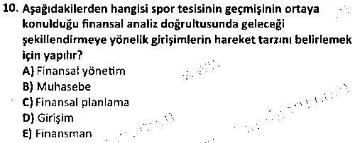 SYP1010 Spor Tesisleri İşletmeciliği çıkmış sınav sorusu 2