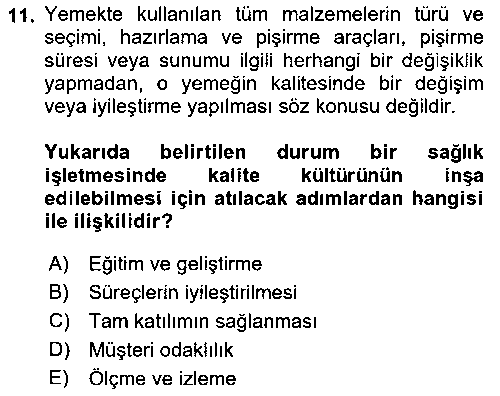 SAG408U Sağlık İşletmelerinde Kalite Yönetim çıkmış sınav sorusu 3