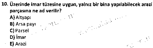 EY2002 Gayrimenkul Değerleme İlkeleri çıkmış sınav sorusu 2