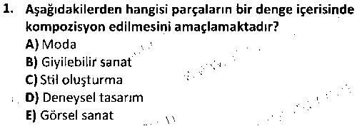 TMT2003 Moda Çizim Teknikleri çıkmış sınav sorusu 1